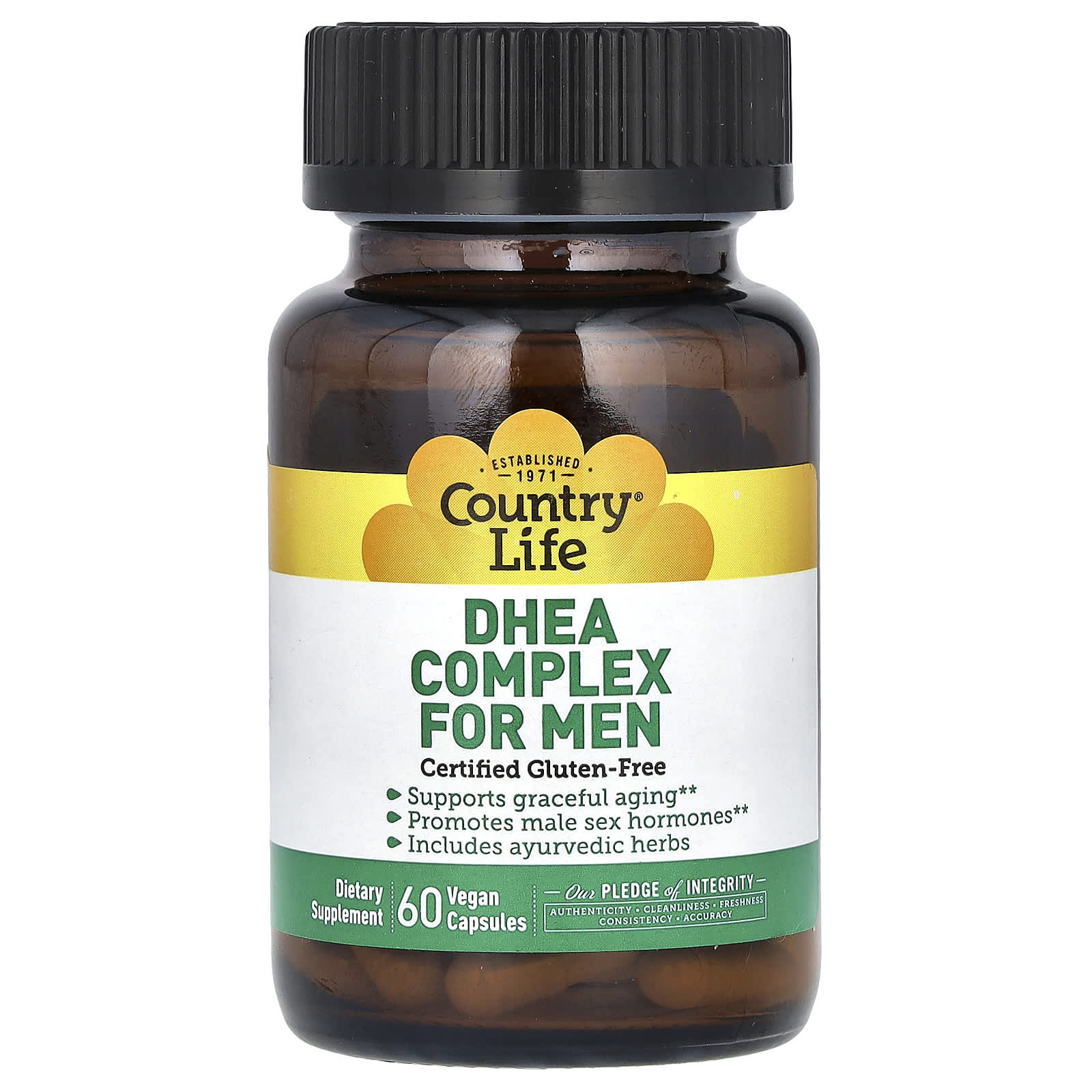 Комплекс Country Life DHEA for Men, 60 растительных капсул