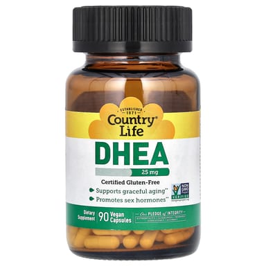 DHEA Country Life, 25 мг, 90 растительных капсул