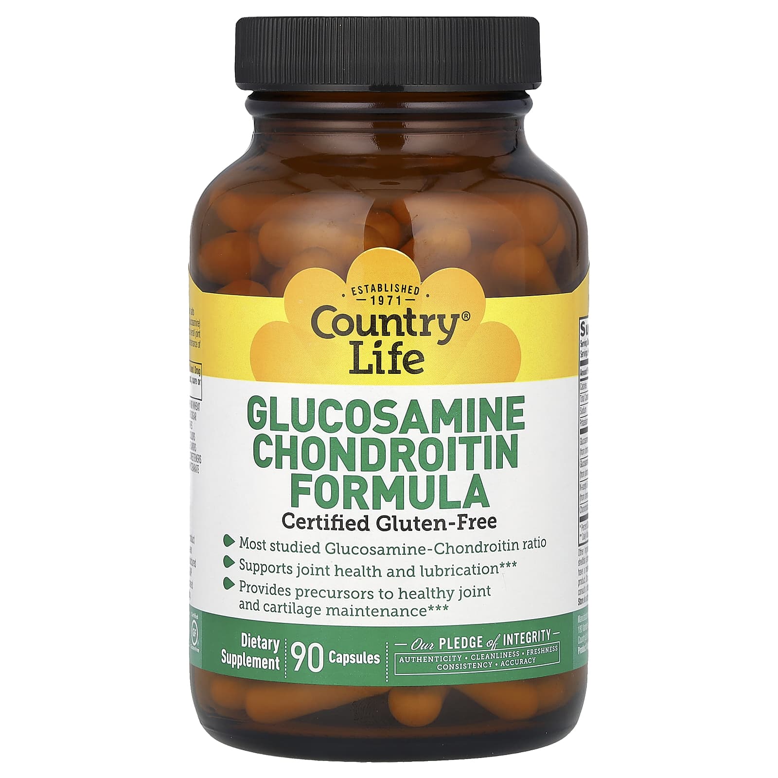 Хондроитин Country Life Glucosamine Formula, 90 капсул — фото 2