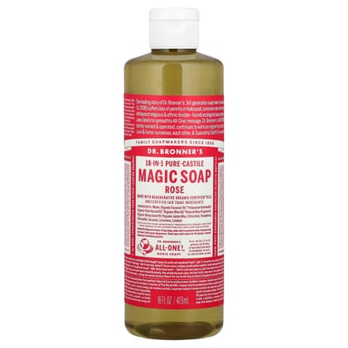 Мыло Dr. Bronner's, 16 fl oz (473 ml), Роза