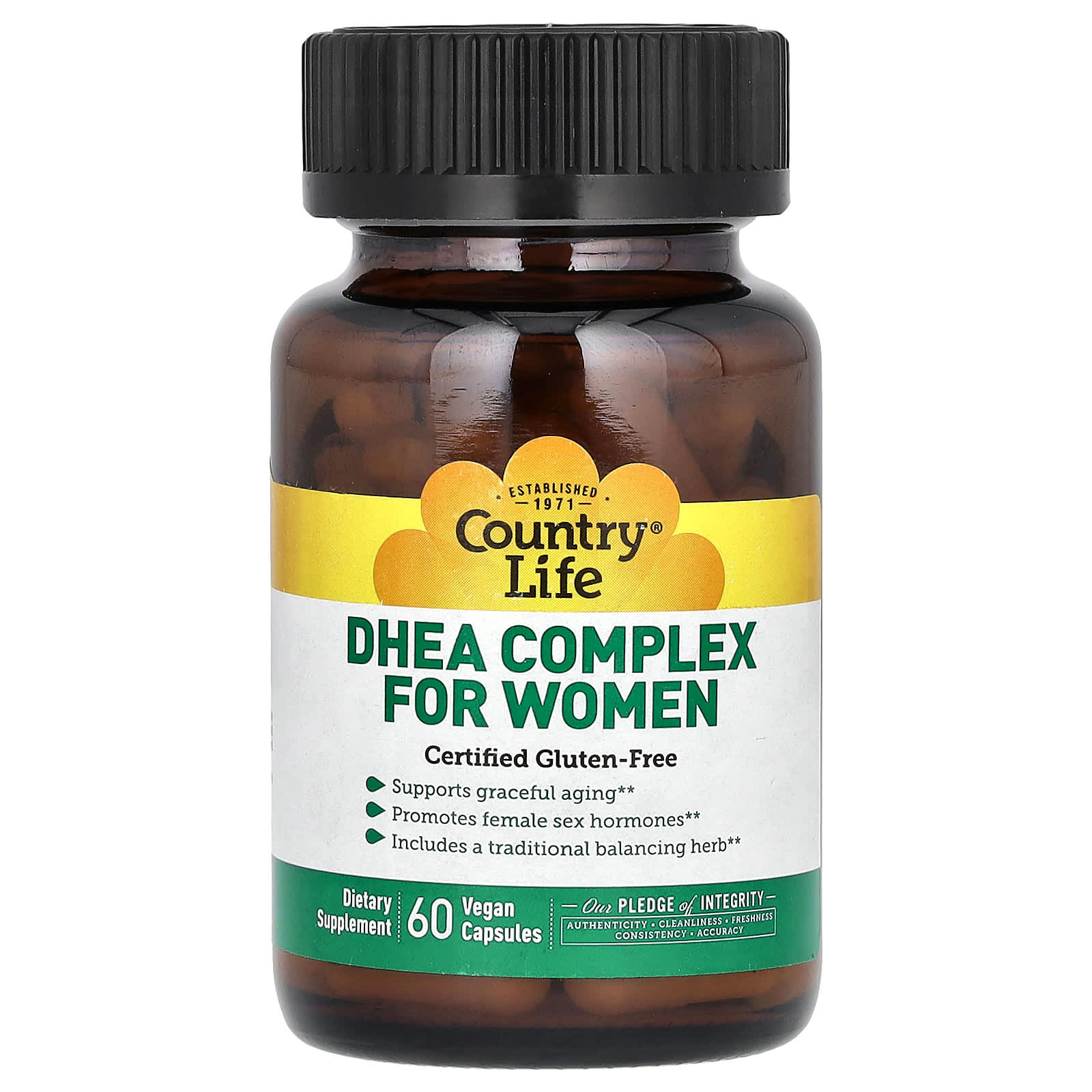 Комплекс Country Life DHEA for Women, 60 растительных капсул