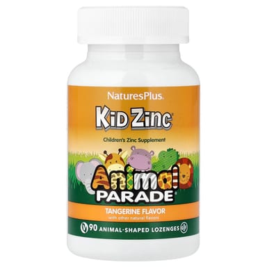 Цинк NaturesPlus Animal Parade® Kid® 90 Animal-Shaped Lozenges, вкус Tangerine, пастилки