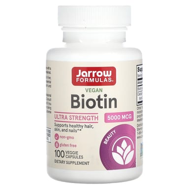 Биотин Jarrow Formulas, 5000 мкг, 100 растительных капсул