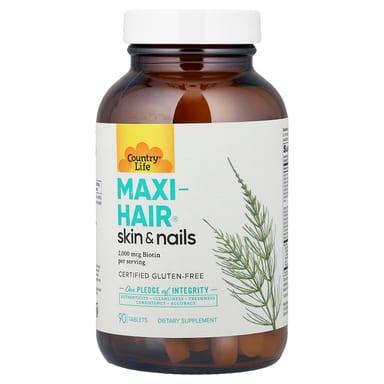 Комплекс для волос, кожи и ногтей Country Life Maxi-Hair® Skin & Nails, 90 таблеток