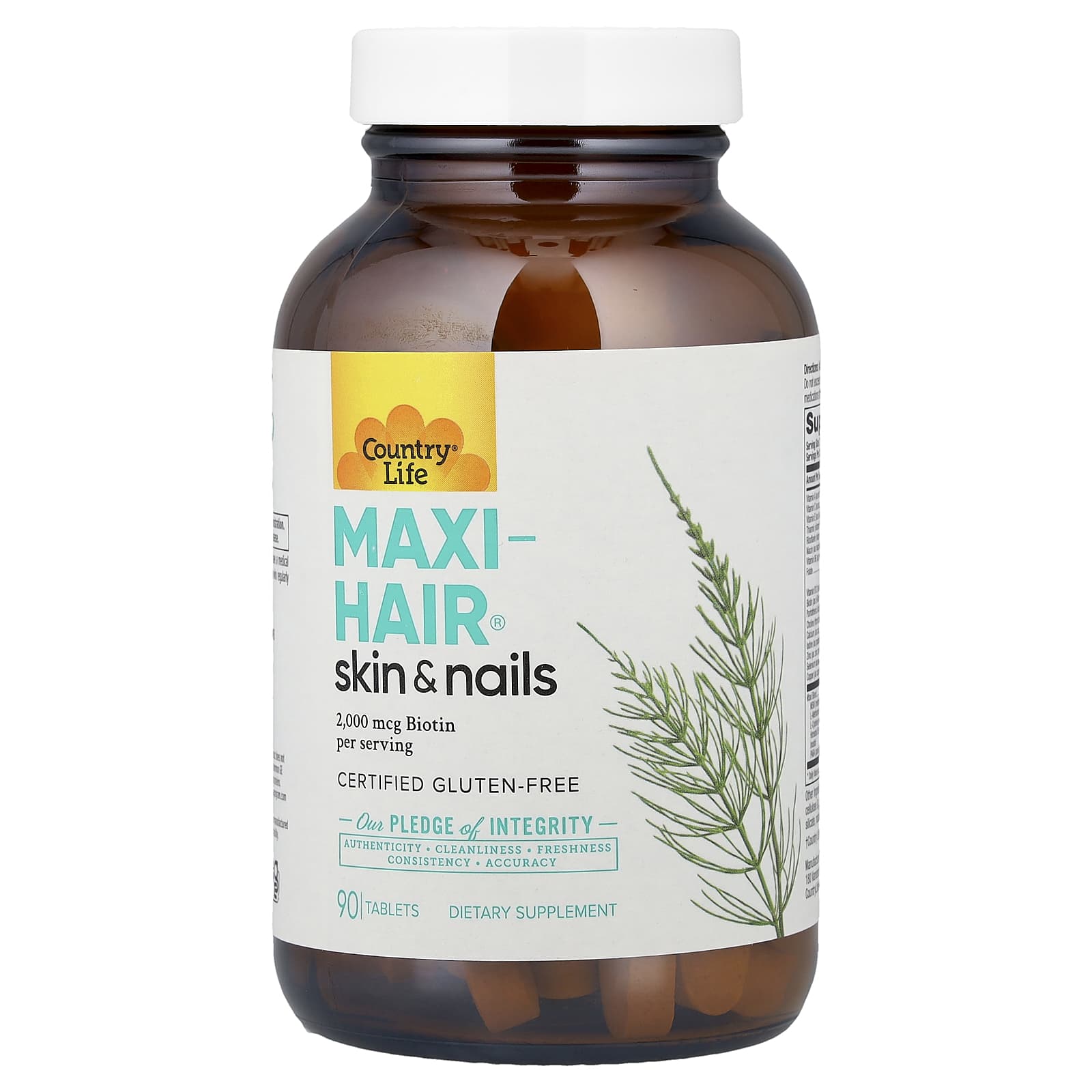 Комплекс для волос, кожи и ногтей Country Life Maxi-Hair® Skin & Nails, 90 таблеток