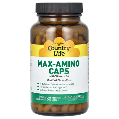 Фото товара: Витамин B6 Country Life Max-Amino Caps, 180 растительных капсул