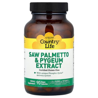 Пальметто Country Life & Pygeum Extract, 90 растительных капсул