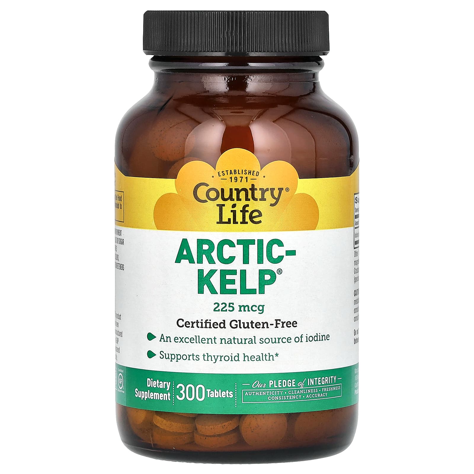 Ламинария Country Life Arctic-, 225 мкг, 300 таблеток