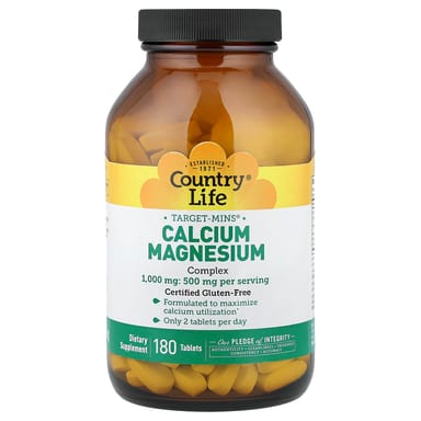 Магний Country Life Target-Mins® Calcium- Complex, 180 таблеток