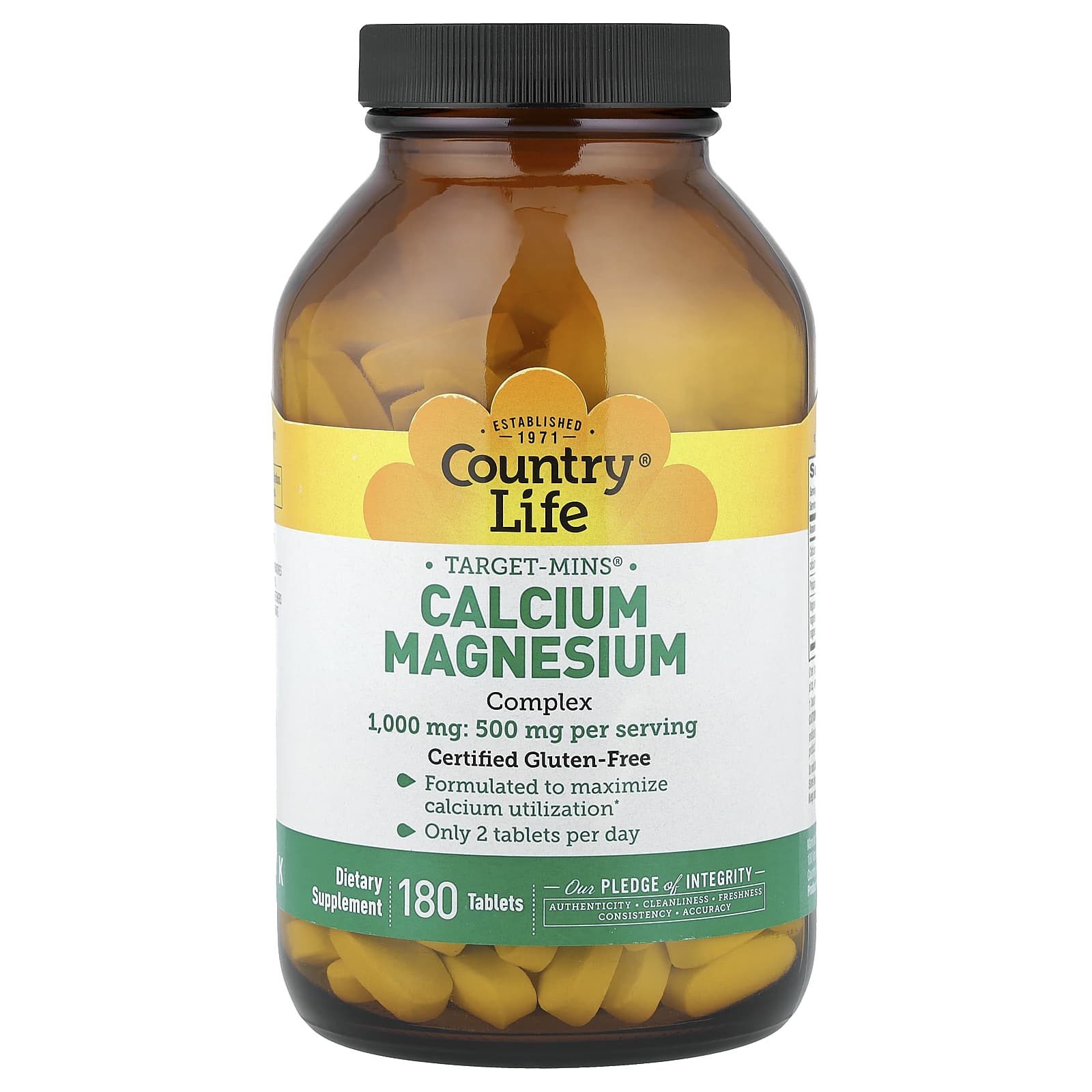 Магний Country Life Target-Mins® Calcium- Complex, 180 таблеток