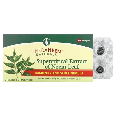 Фото товара: Листья нима Organix South TheraNeem Naturals Supercritical Extract of, 8 мг, 60 мягких капсул