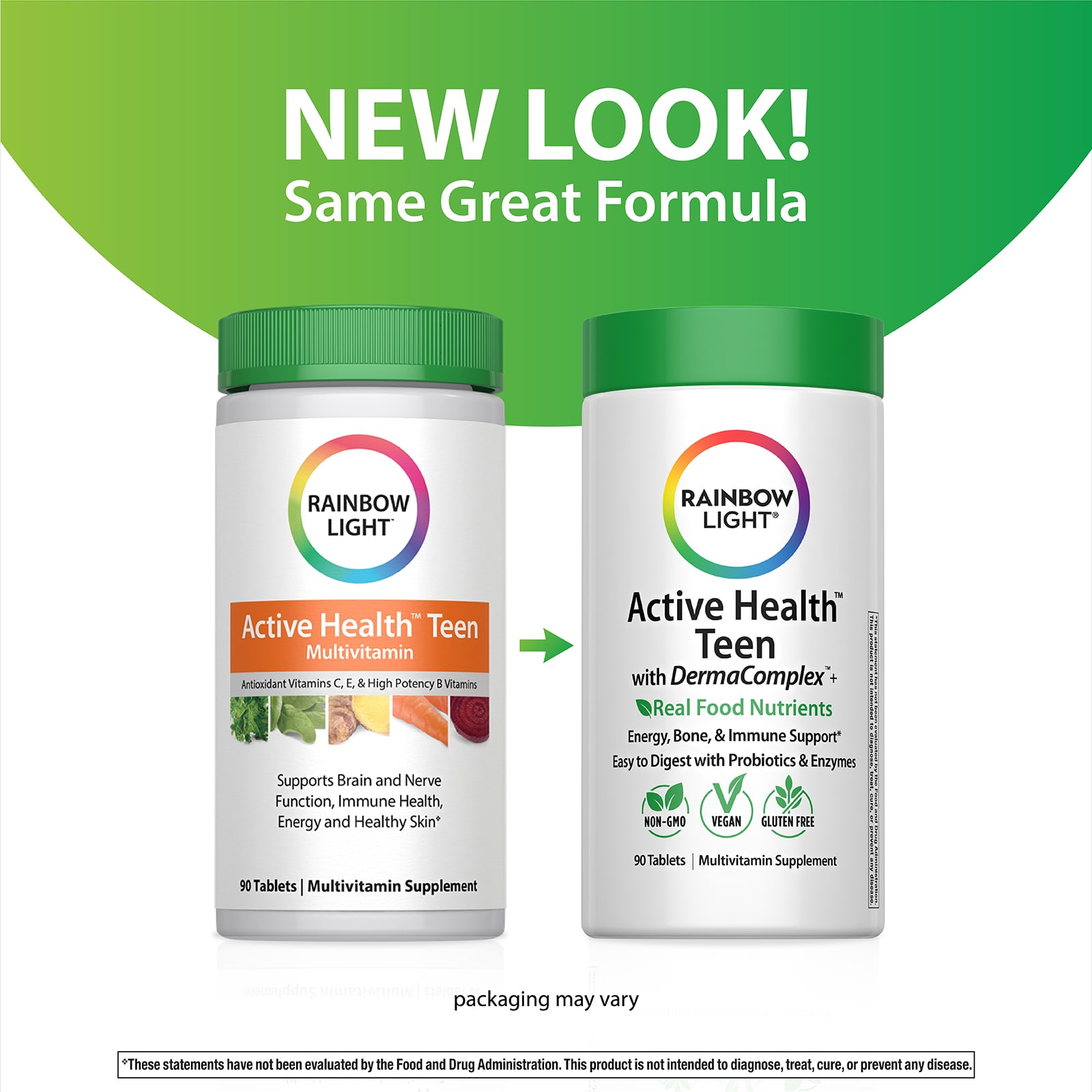 Мультивитамины для подростков Rainbow Light Active Health™ Teen With DermaComplex™, 90 таблеток — фото 3