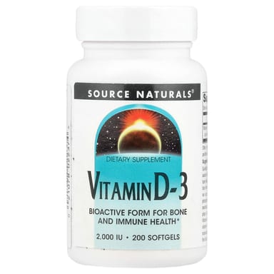 Витамин D3 Source Naturals, 50 мкг (2000 МЕ), 200 мягких капсул