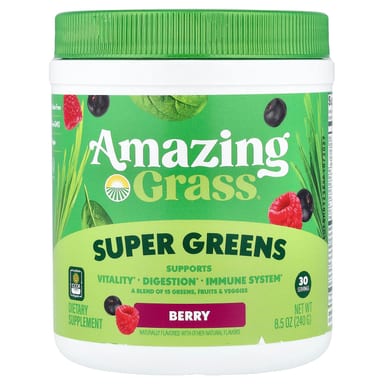 Суперфуды Amazing Grass, 240 г (8.5 oz) ягодный вкус