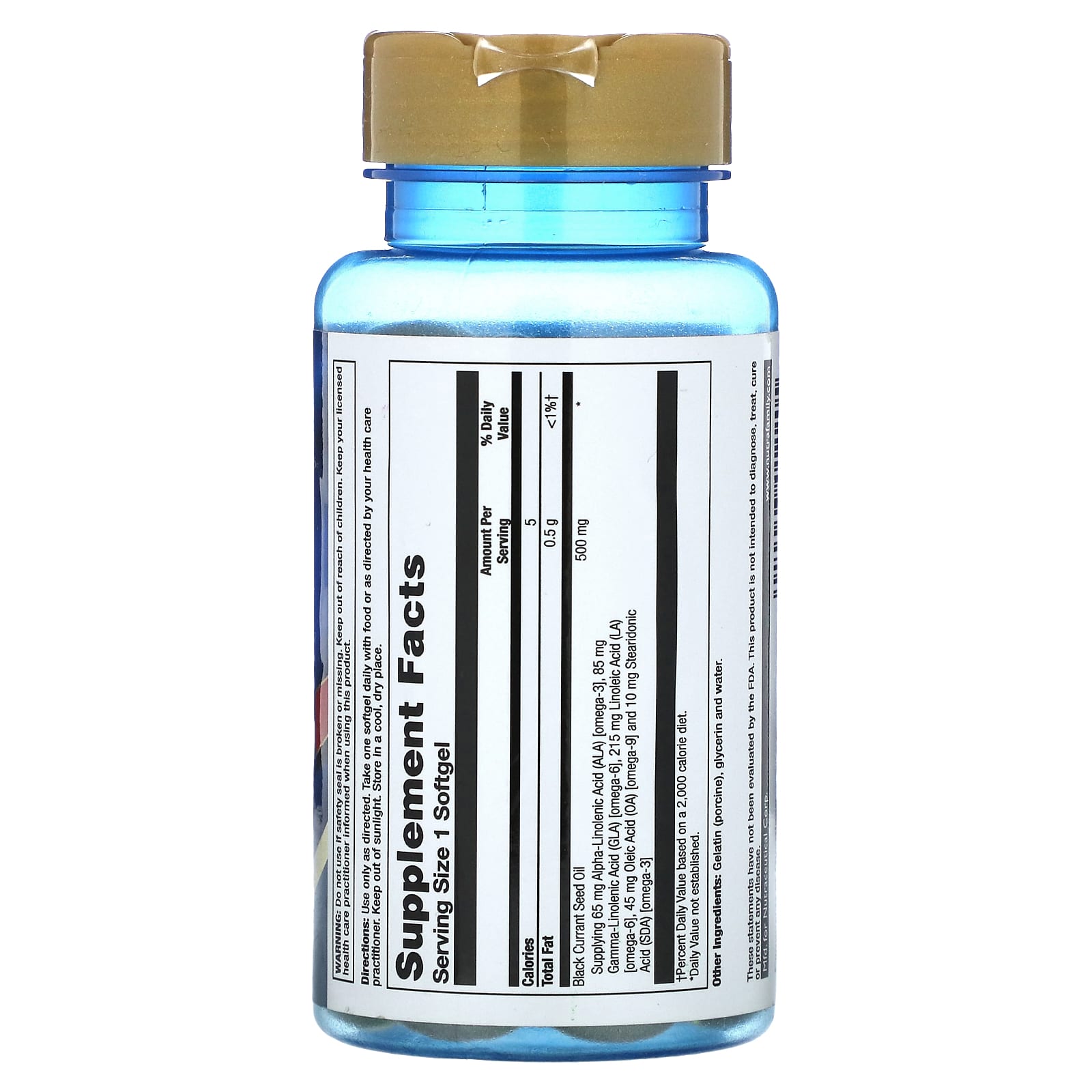 Масло Nature's Life Black Currant 90 Mini, 500 мг, мягкие капсулы