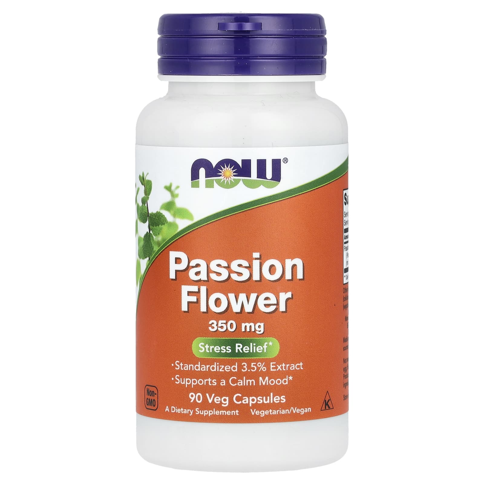 Пассифлора NOW Foods, 350 мг, 90 растительных капсул