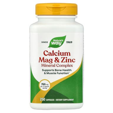 Кальций Nature's Way Mag & Zinc Mineral Complex, 250 капсул