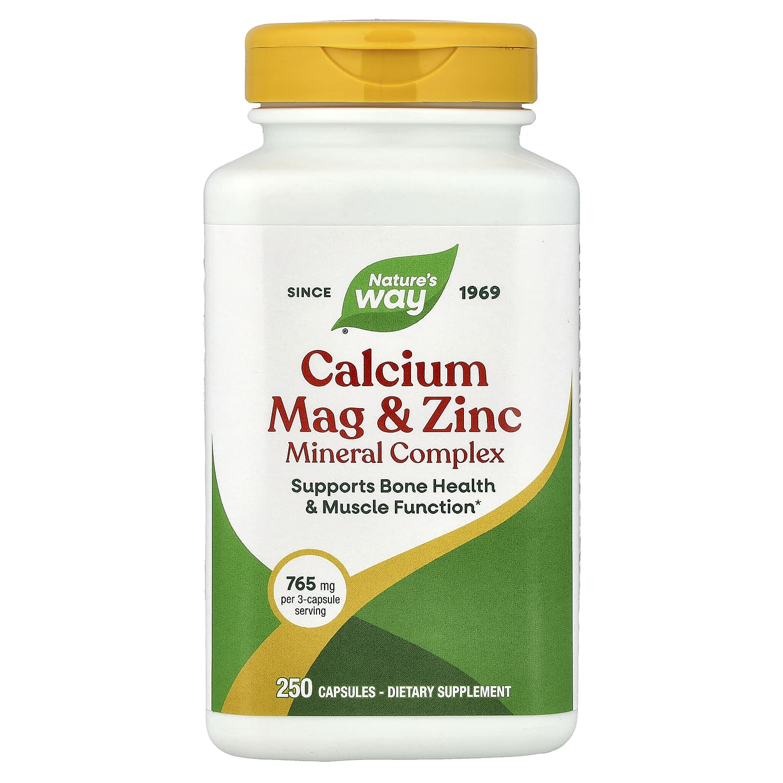 Кальций Nature's Way Mag & Zinc Mineral Complex, 250 капсул