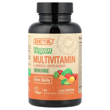 Мультивитаминно-минеральный комплекс Deva Vegan Supplement with Greens Iron Free 90 Coated Tablets, таблетки