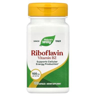Фото товара: Витамин B2 Nature's Way Riboflavin, 100 мг, 100 капсул