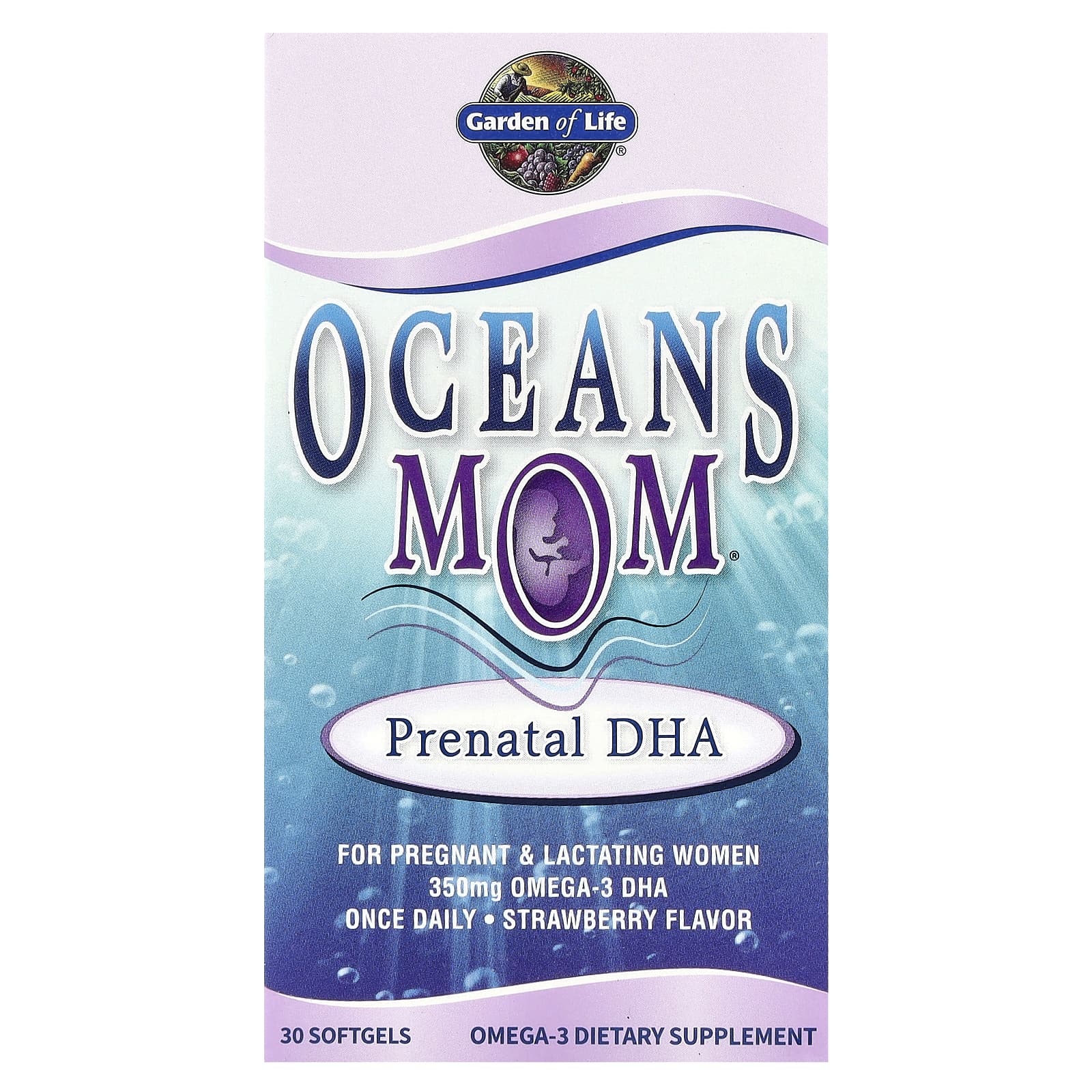 DHA для беременных Garden of Life Oceans Mom® Strawberry, 350 мг, 30 мягких капсул — фото 2