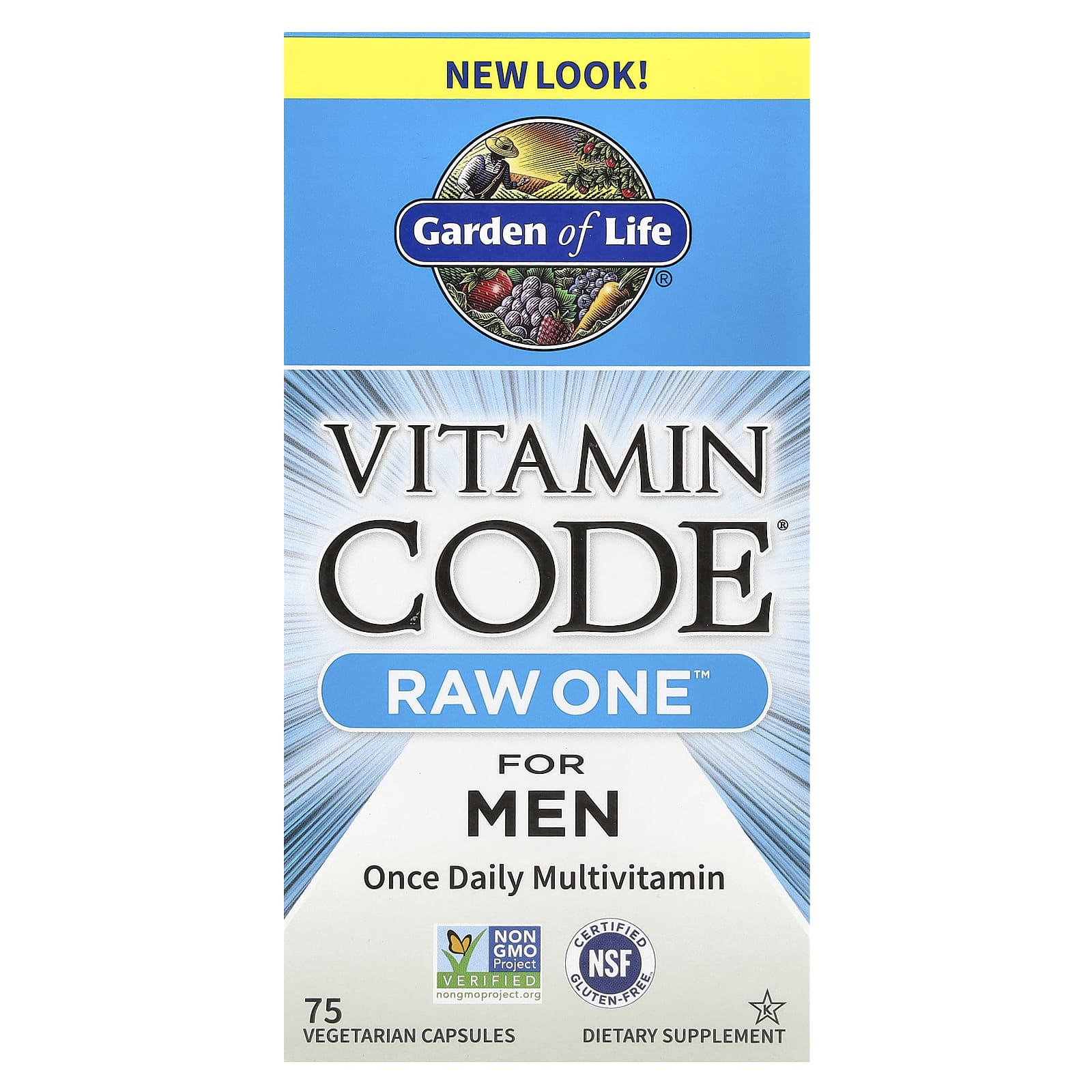 Мультивитамины Garden of Life Vitamin Code® RAW One™ Once Daily For Men, 75 растительных капсул — фото 2