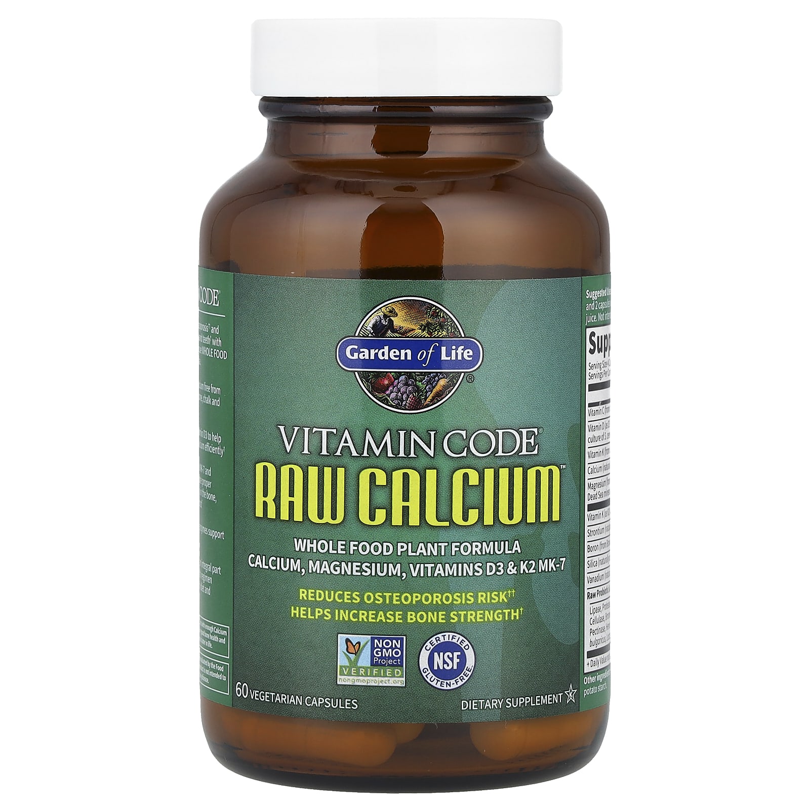Кальций Garden of Life Vitamin Code® RAW™, 60 растительных капсул
