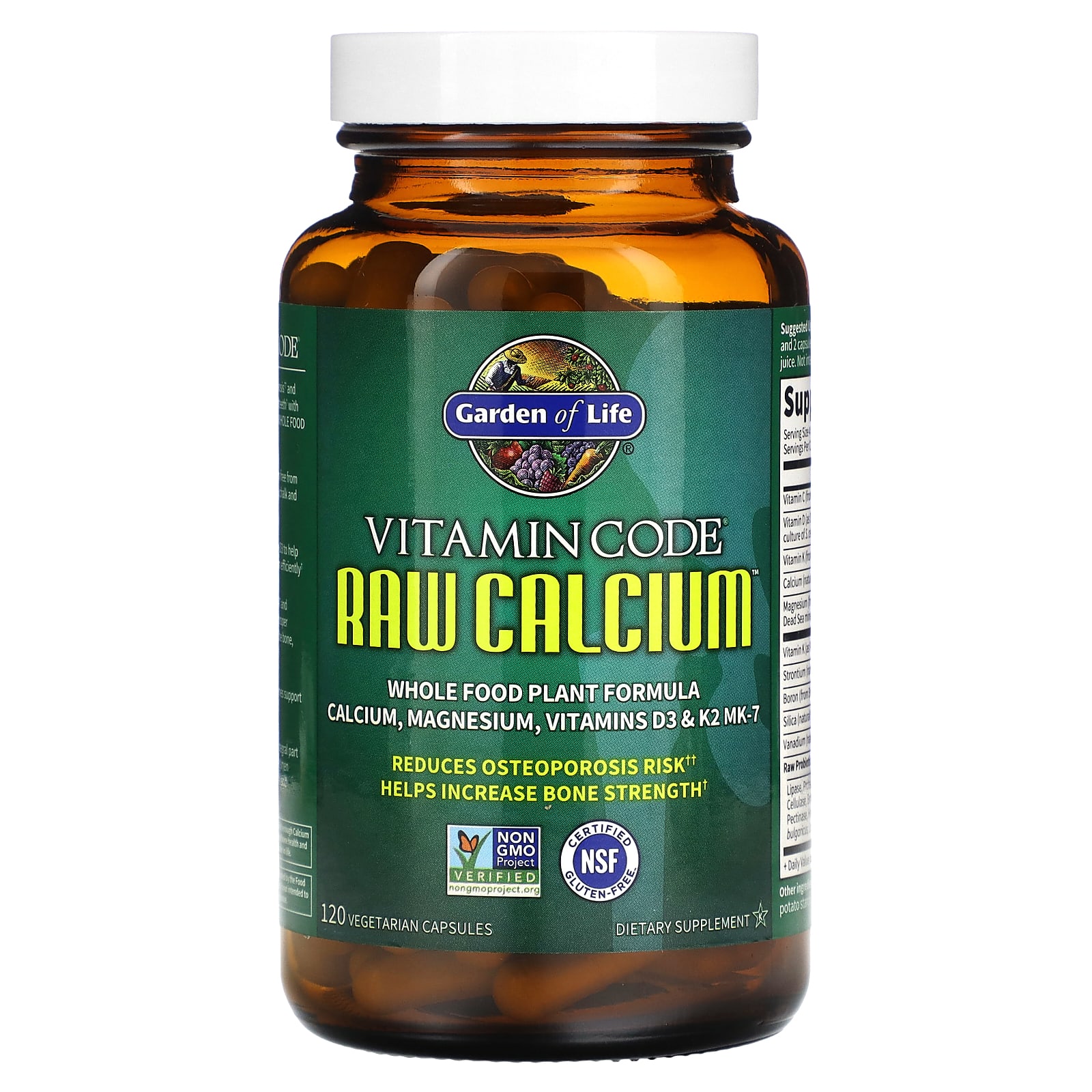 Кальций Garden of Life Vitamin Code RAW, 120 растительных капсул