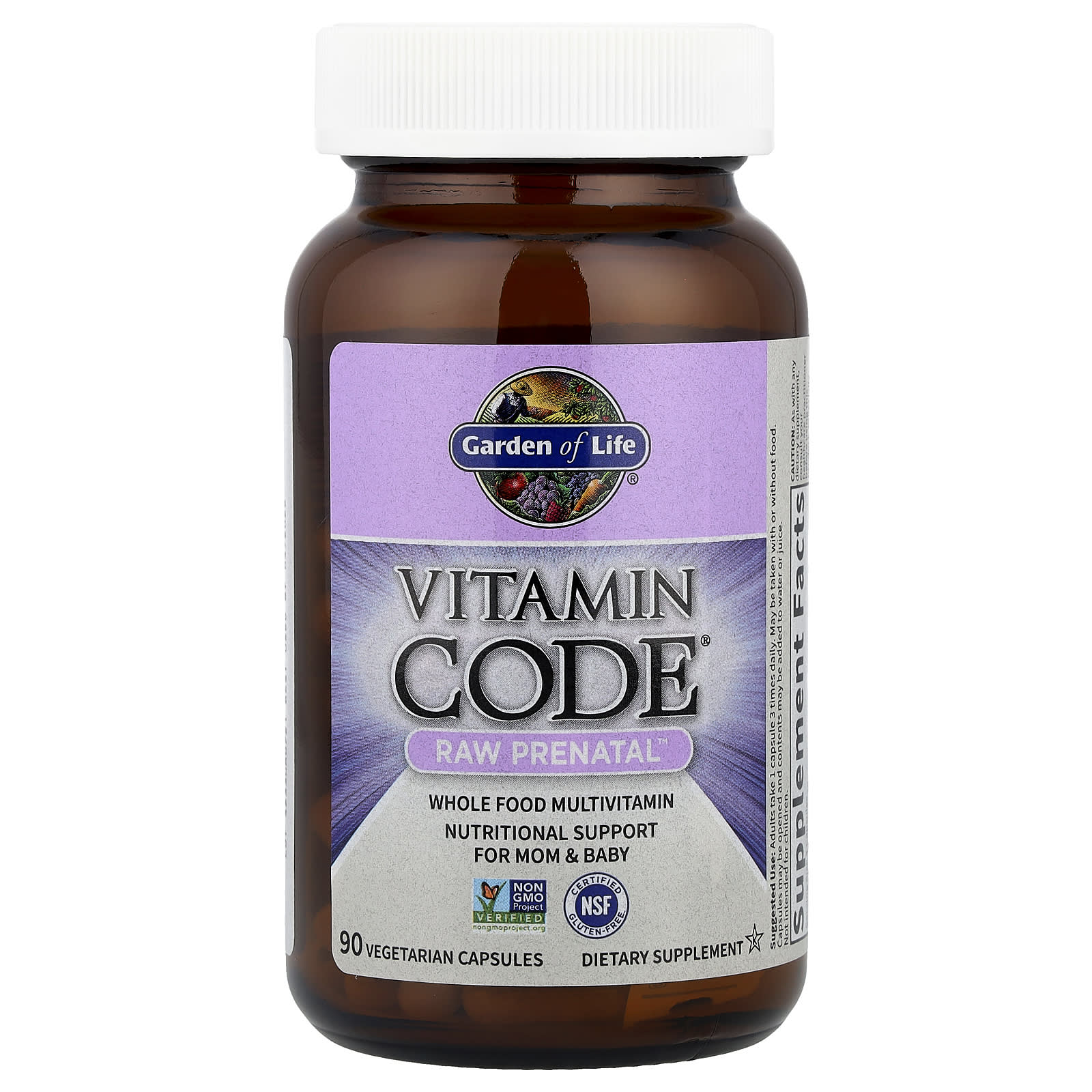 Витамины Garden of Life, RAW Prenatal™, 90 вегетарианских капсул