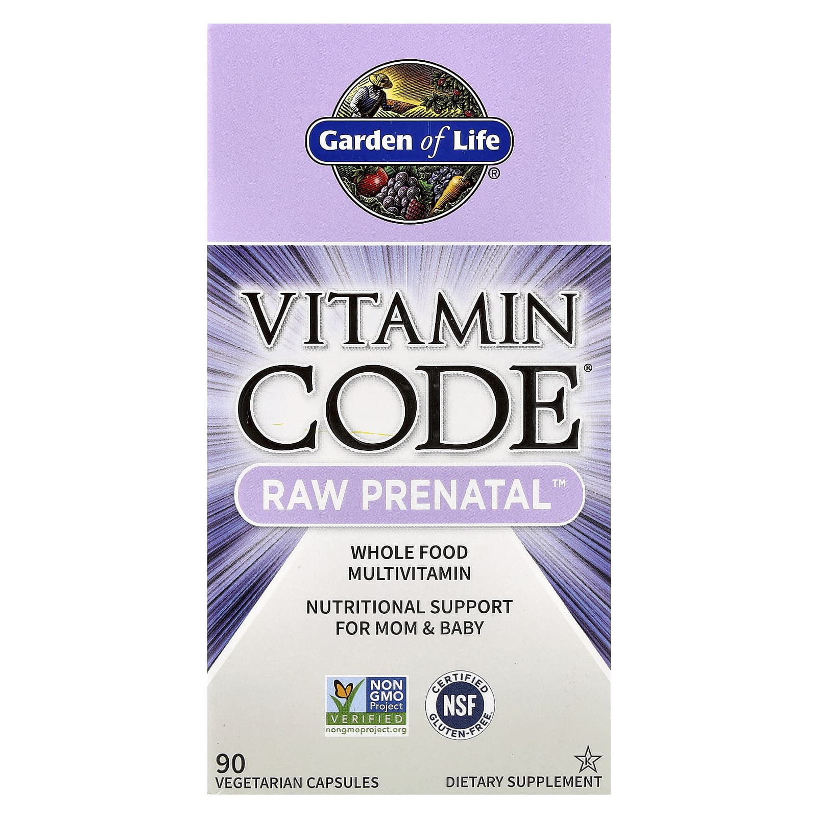 Витамины Garden of Life, RAW Prenatal™, 90 вегетарианских капсул — фото 2