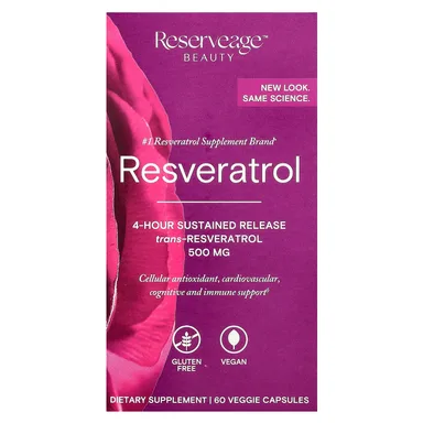 Фото товара: Ресвератрол Reserveage Beauty, 60 растительных капсул