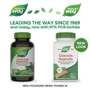 Каскара саграда Nature's Way, 270 мг, 180 растительных капсул