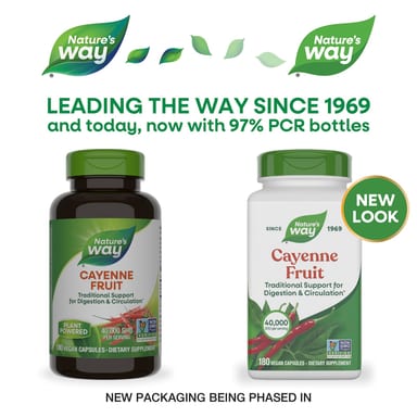 Кайенский перец Nature's Way Fruit, 450 мг, 180 растительных капсул