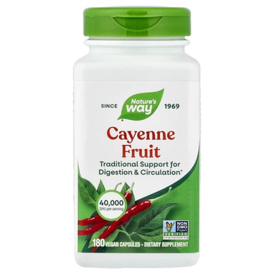 Кайенский перец Nature's Way Fruit, 450 мг, 180 растительных капсул