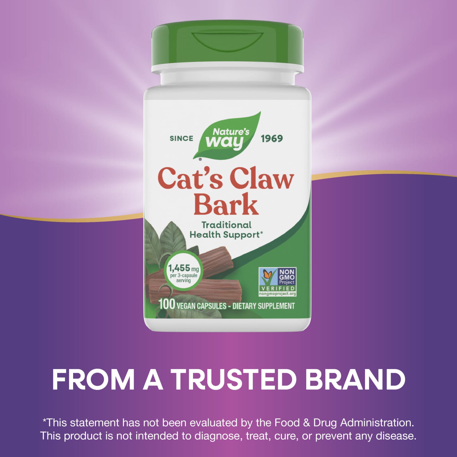 Кошачий коготь Nature's Way Bark, 0.48 мг, 100 растительных капсул — фото 6