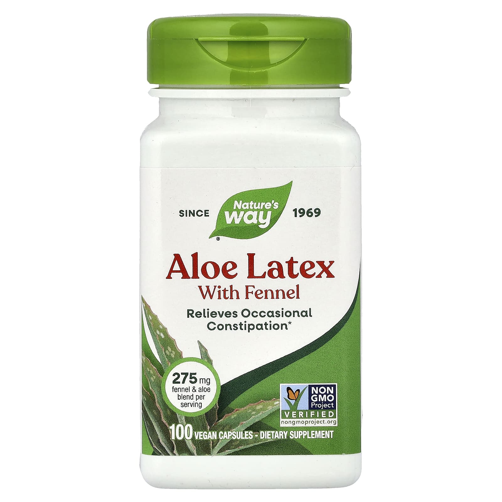 Алоэ с фенхелем Nature's Way, 100 растительных капсул