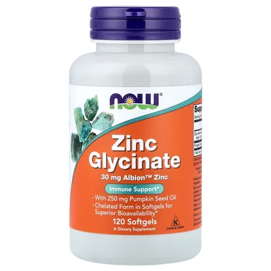 Фото товара: Цинк NOW Foods Glycinate, 120 мягких капсул