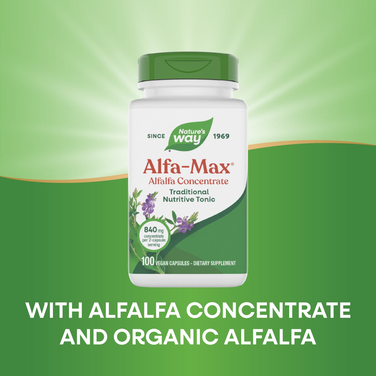 Люцерна Nature's Way Alfa-Max® Concentrate, 100 растительных капсул — фото 5