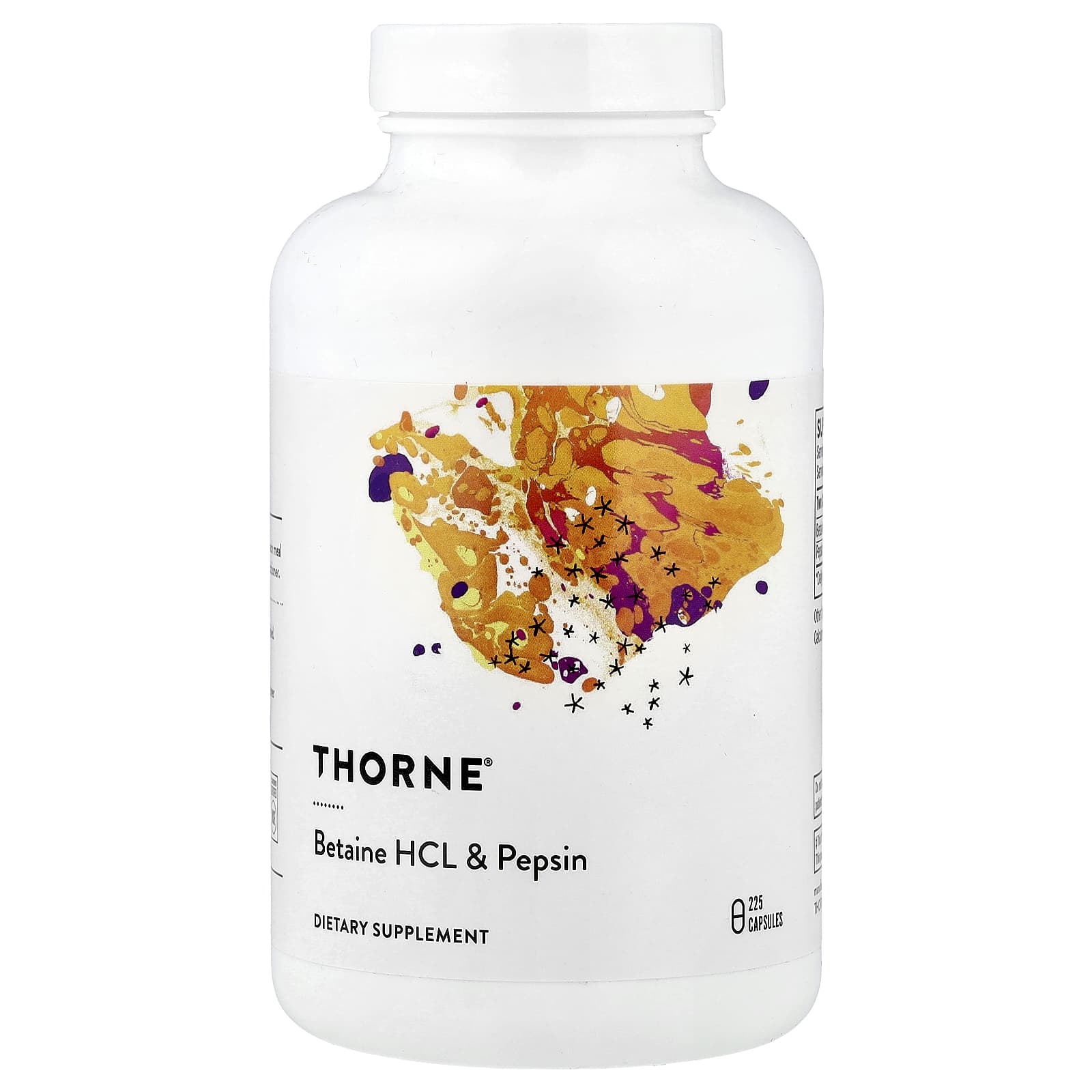 Бетаин HCl Thorne & Pepsin, 225 капсул