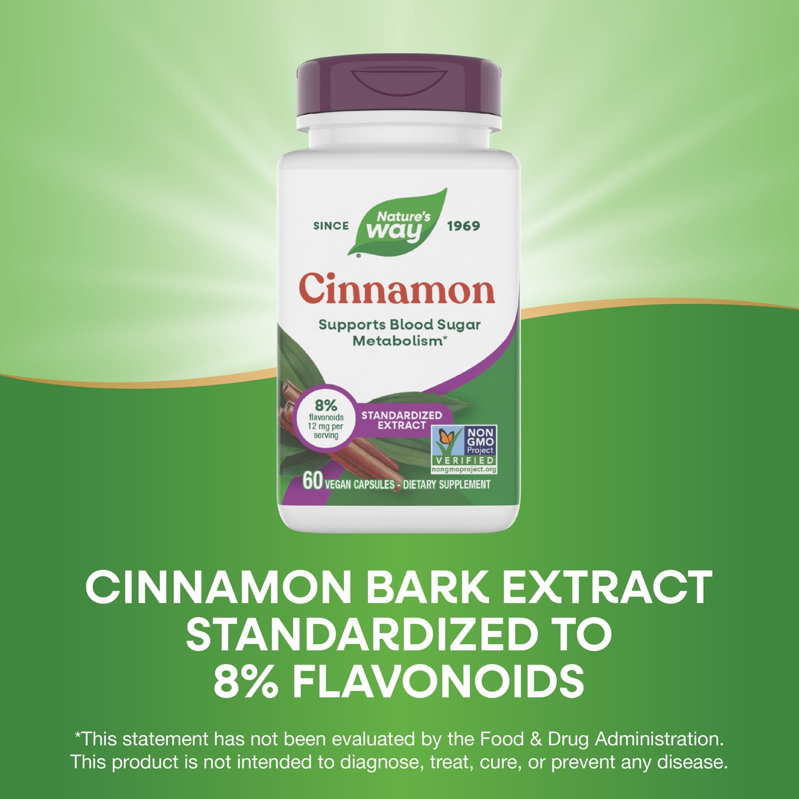 Корица Nature's Way, вкус Cinnamon, 60 растительных капсул — фото 5