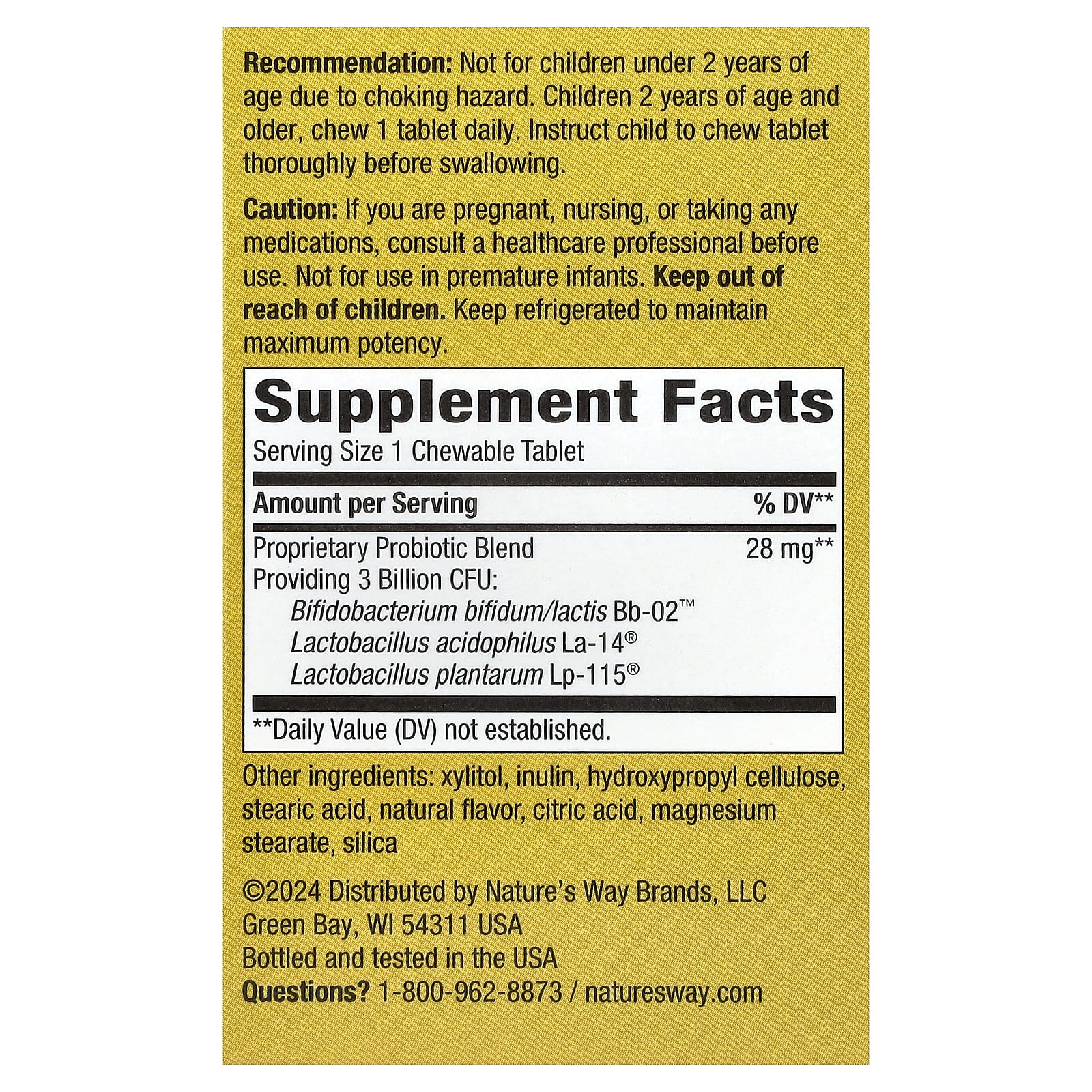 Детский пробиотик Nature's Way Primadophilus® Chewable, вкус Orange, для детей от 2 лет, 3 млрд КОЕ, 30 жевательных таблеток — фото 3