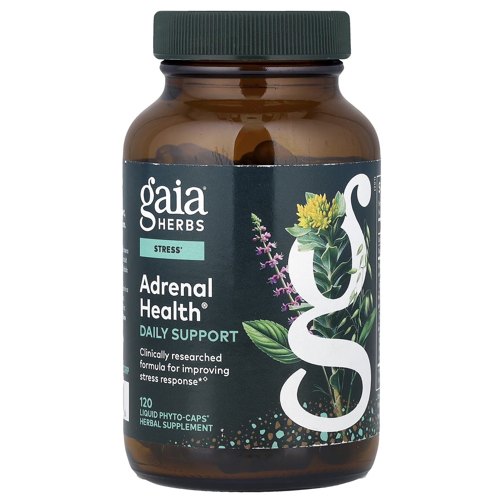 Комплекс для надпочечников Gaia Herbs® Daily Support, оттенок 120 Liquid Phyto-Caps®, жидкая форма