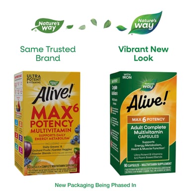 Мультивитамины Nature's Way Alive!® Max 6 Potency Adult Complete With Iron, 90 капсул