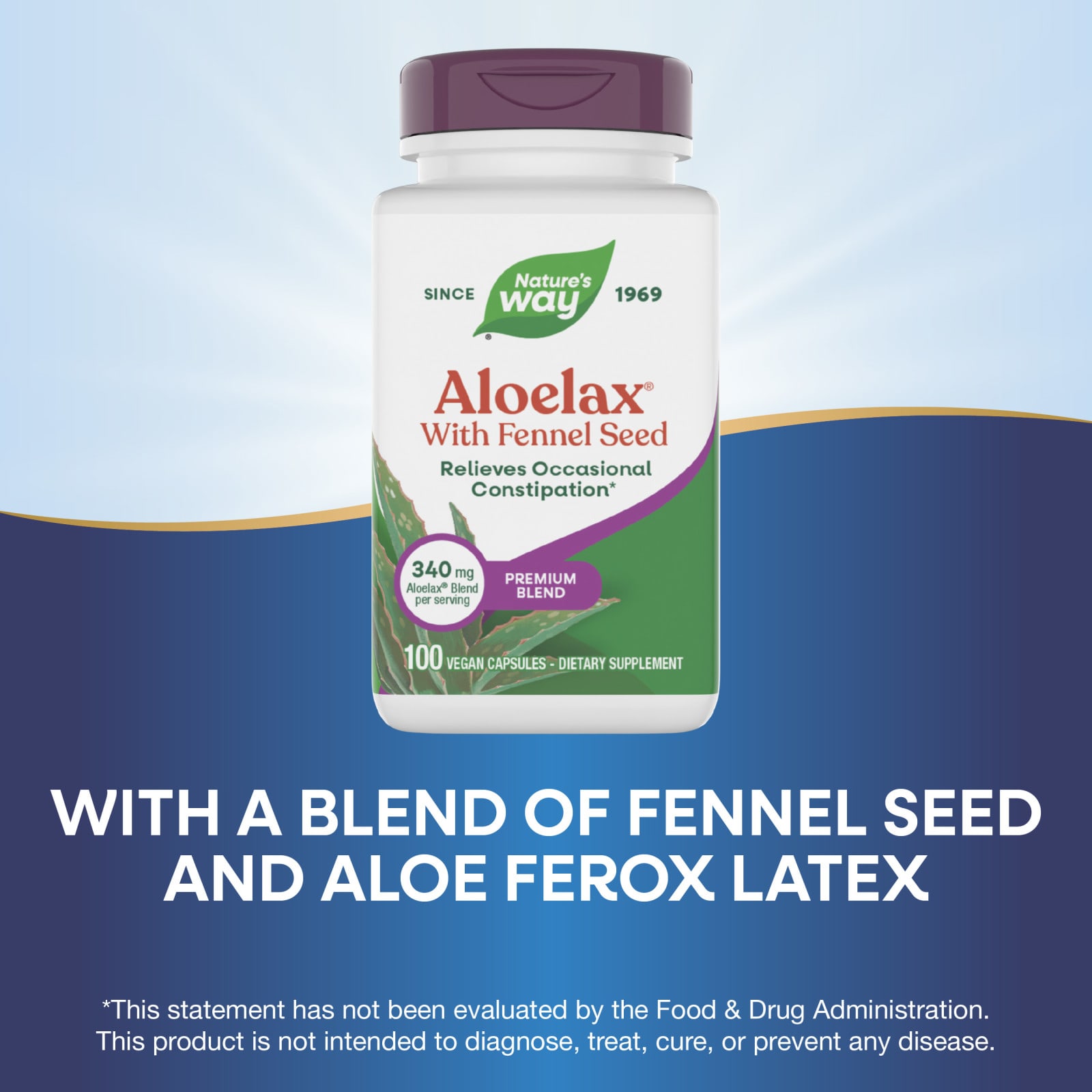 Семена фенхеля Nature's Way Aloelax®, 100 растительных капсул — фото 3