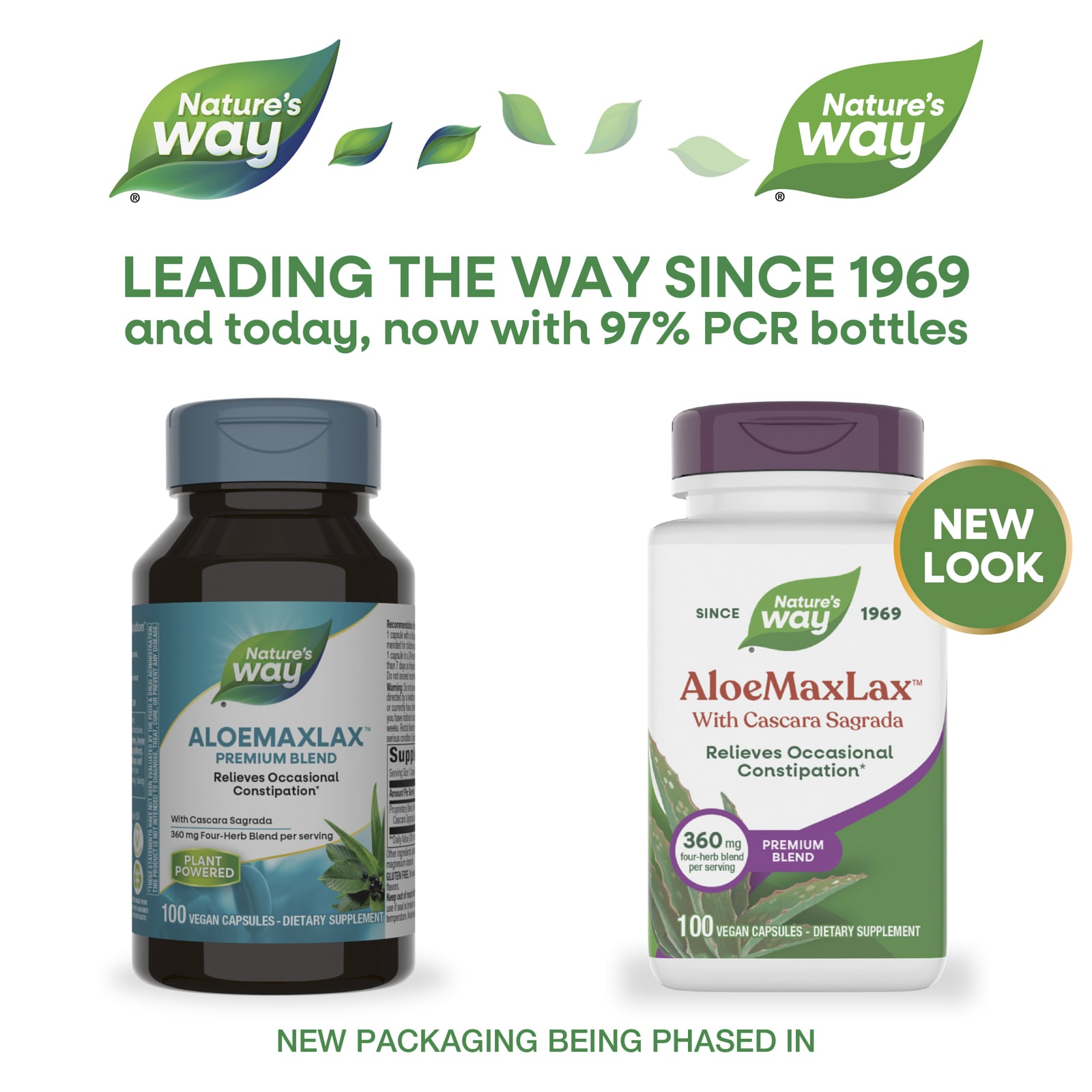 Каскара саграда Nature's Way AloeMaxLax™, 100 растительных капсул
