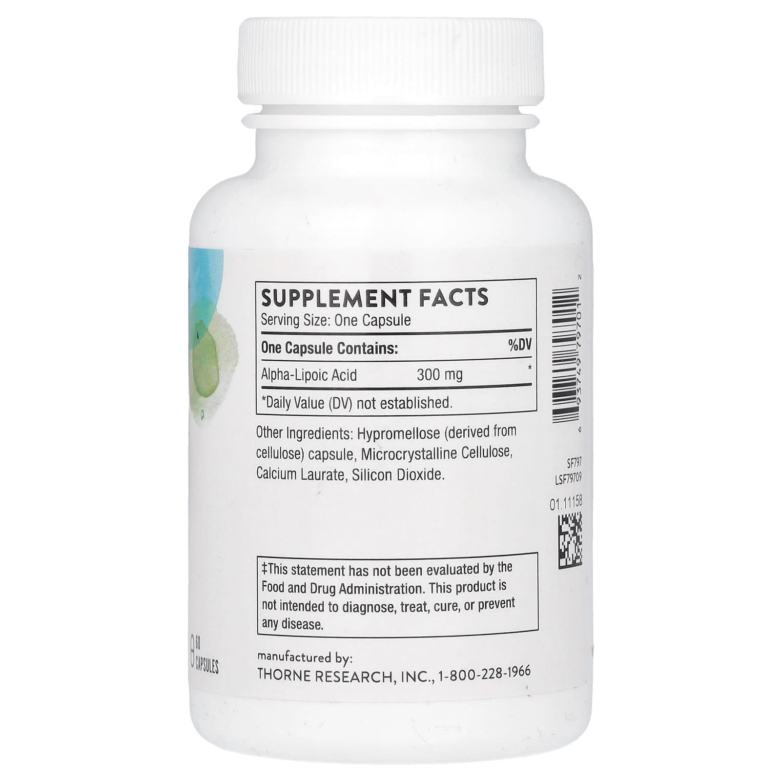 Альфа-липоевая кислота Thorne Alpha-Lipoic Acid, 300 мг, 60 капсул — фото 2