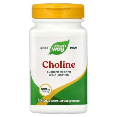 Холин Nature's Way 100 Vegan Tablets, 500 мг, таблетки