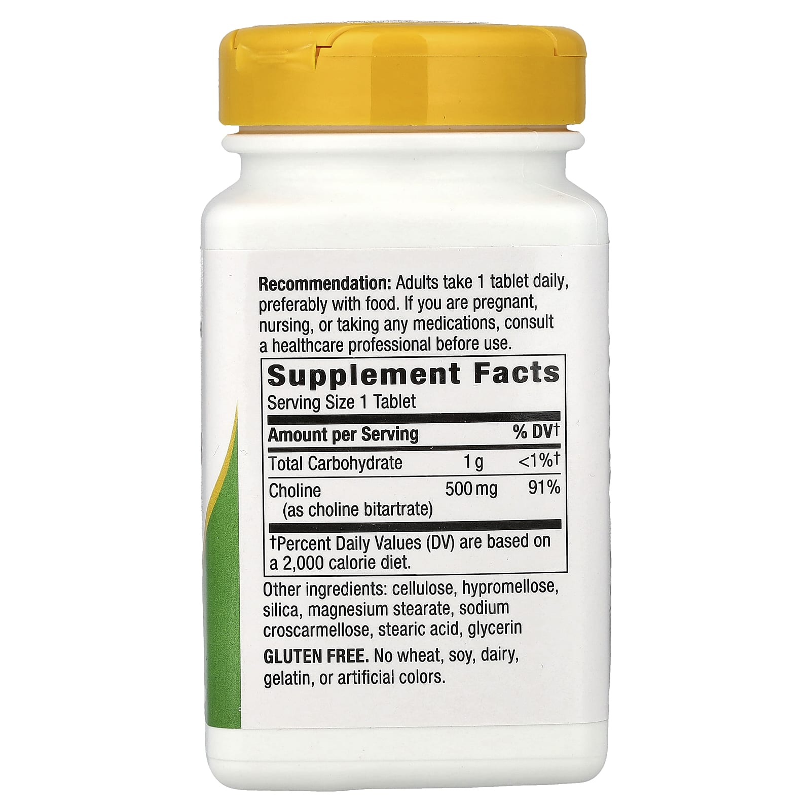 Холин Nature's Way 100 Vegan Tablets, 500 мг, таблетки — фото 3
