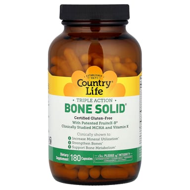 Тройное действие Bone Solid® Country Life, 180 капсул