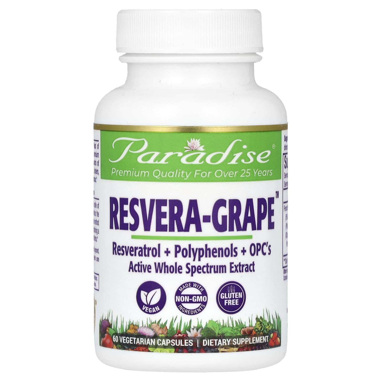 Комплекс Resvera-Grape Paradise Herbs, вкус Resvera-Grape, 250 мг, 60 растительных капсул